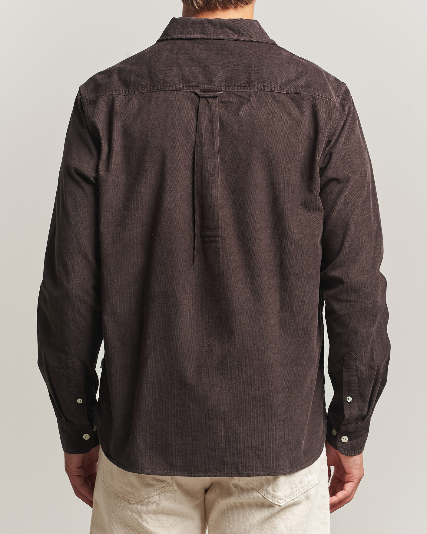 Herre | Skjorter | KnowledgeCotton Apparel | Regular Fit Cord Shirt Chocolate