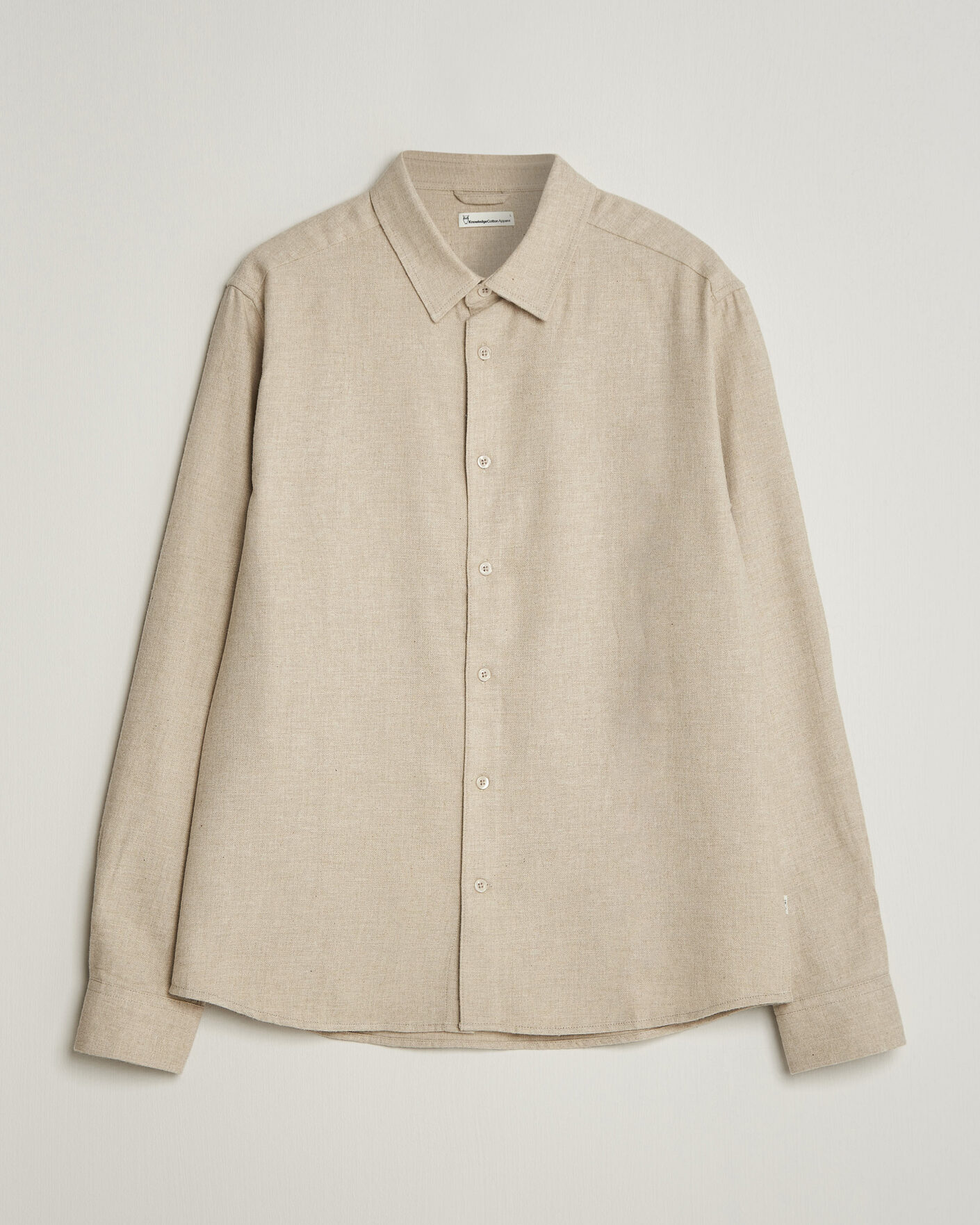 Herre | Skjorter | KnowledgeCotton Apparel | Regular Fit Melange Flannel Shirt Feather Grey