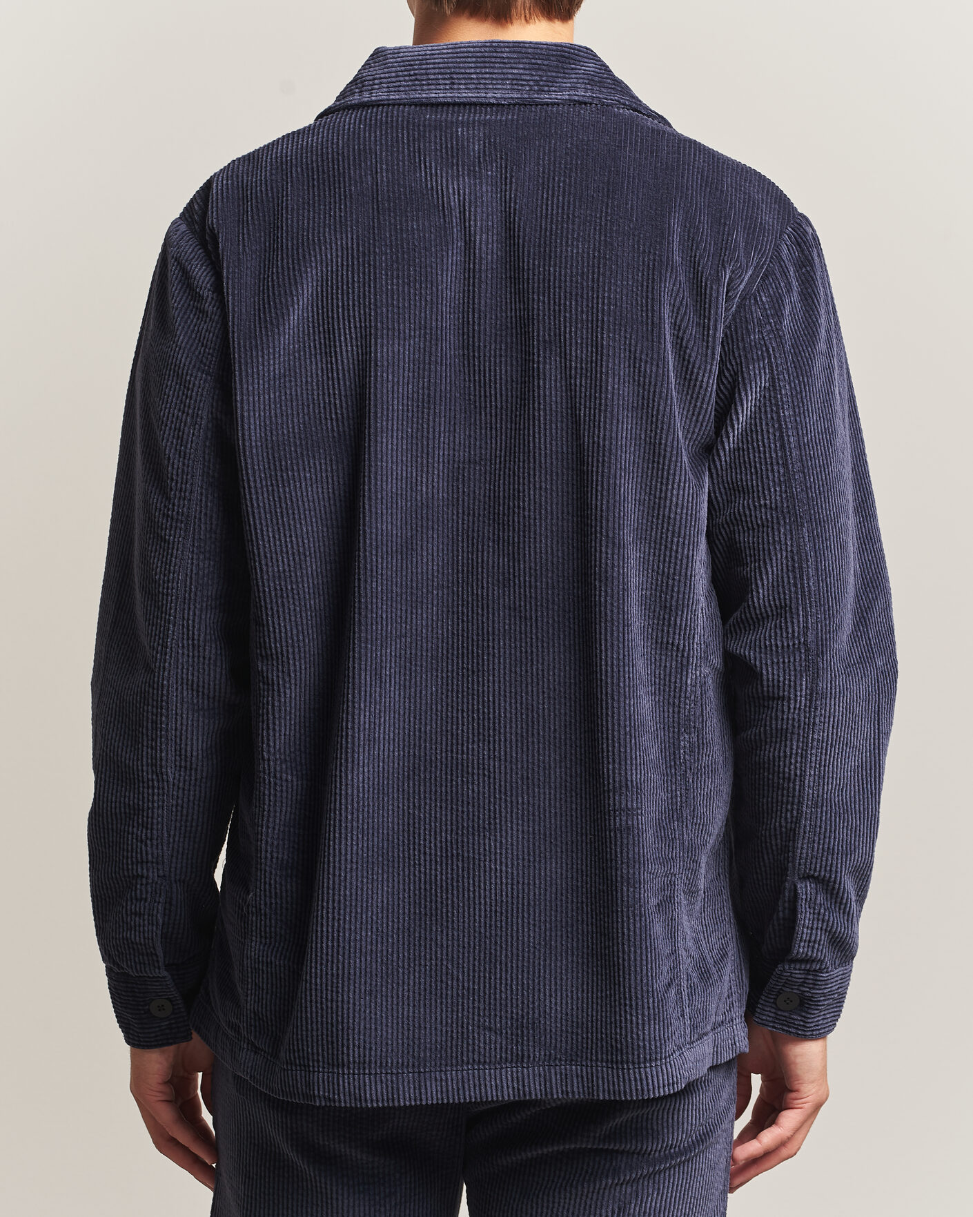 Herre | Skjorter | KnowledgeCotton Apparel | Cotton Corduroy Overshirt Night Sky