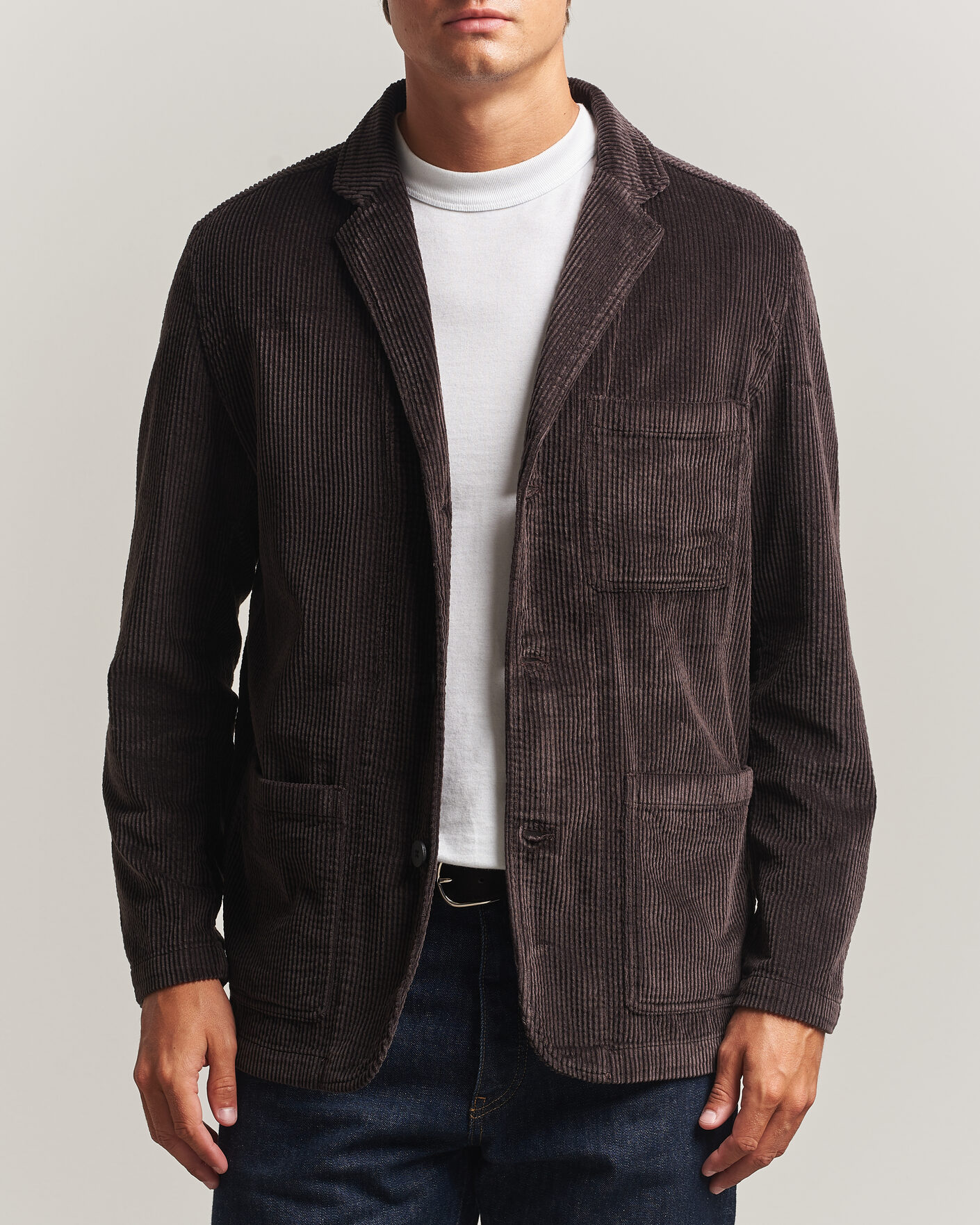 Herre | Blazere & jakker | KnowledgeCotton Apparel | Cotton Corduroy Blazer Chocolate