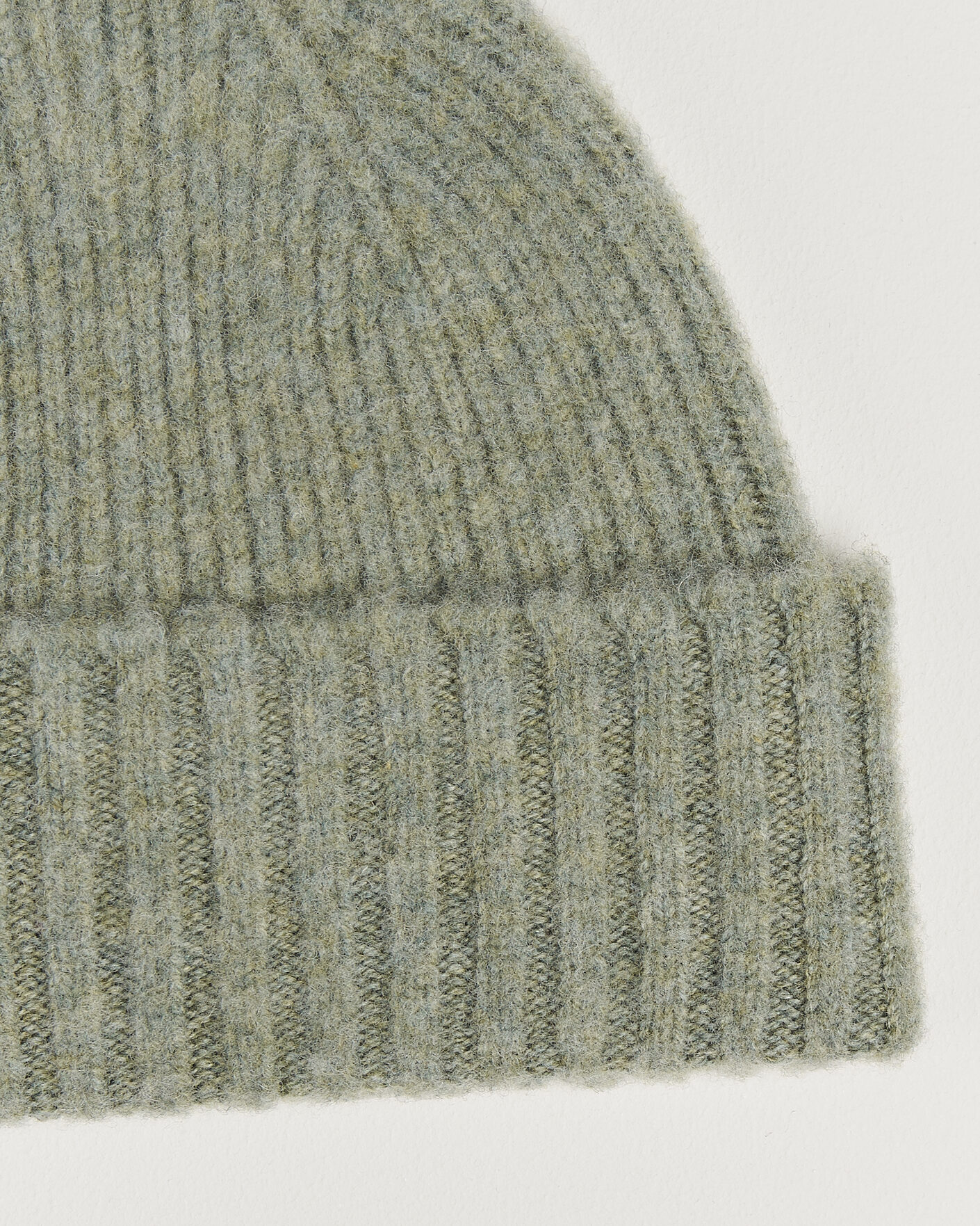 Herre | Huer | Robert Mackie | Rona Ribbed Shaggy Lambswool Beanie Light Green