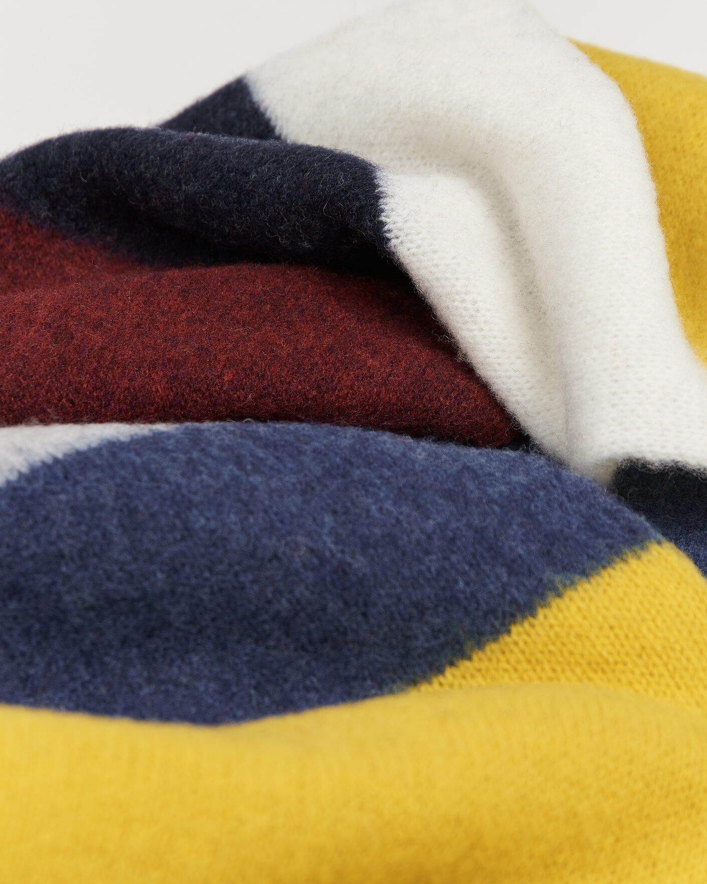 Herre | Halstørklæder | Robert Mackie | Rona Ribbed Shaggy Lambswool Scarf Yellow/Grey/Blue Mix
