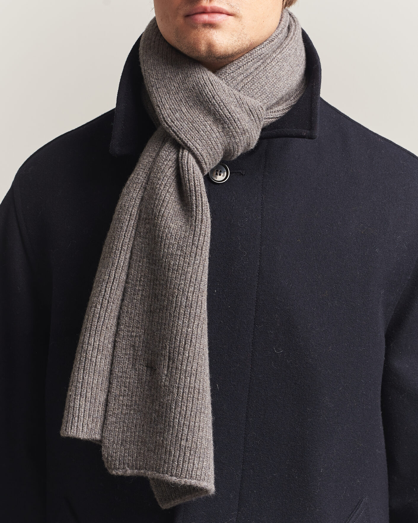 Herre | Halstørklæder | Robert Mackie | Clyde Lambswool Scarf Light Brown