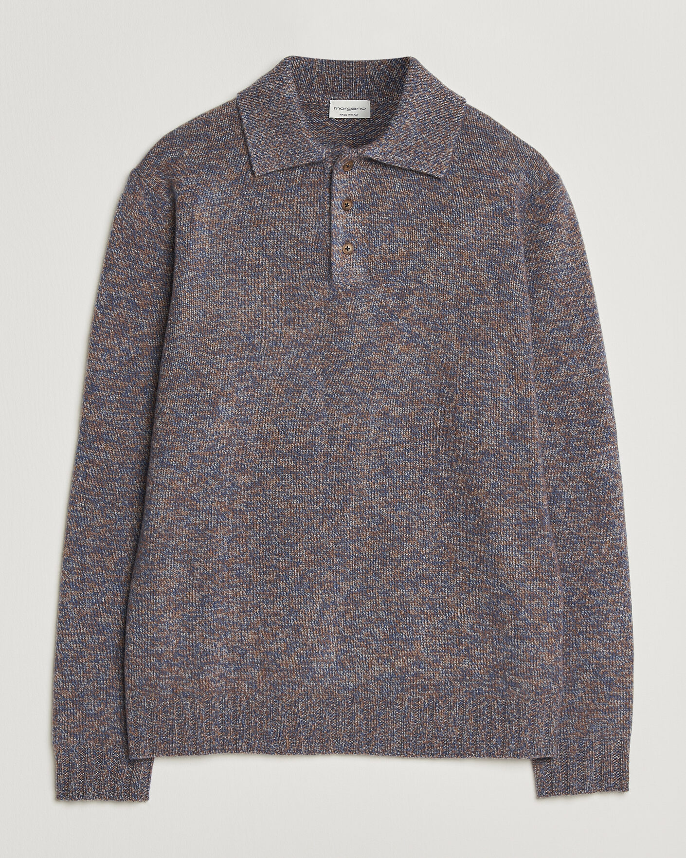 Herre | Trøjer | Morgano | Wool/Cashmere Knitted Polo Blue