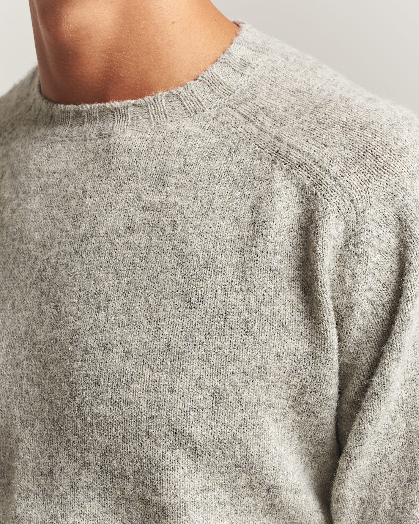 Herre | Trøjer | Morgano | Brushed Wool Crewneck Grey