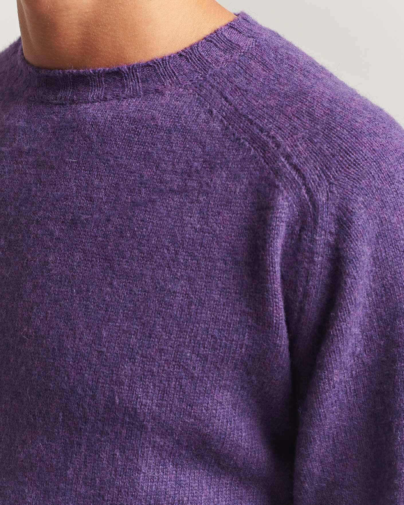 Herre | Trøjer | Morgano | Brushed Wool Crewneck Purple