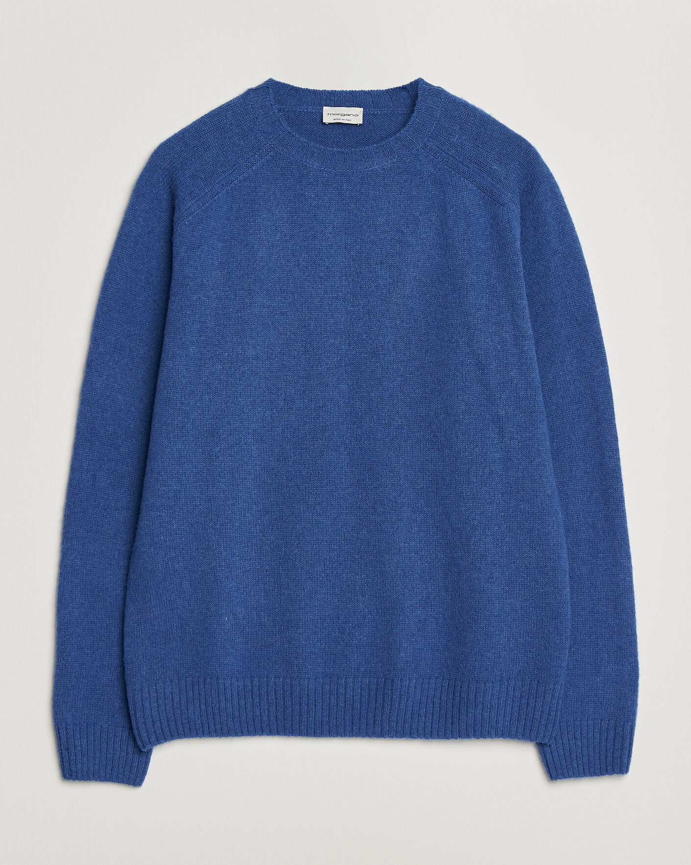 Herre | Trøjer | Morgano | Brushed Wool Crewneck High Blue