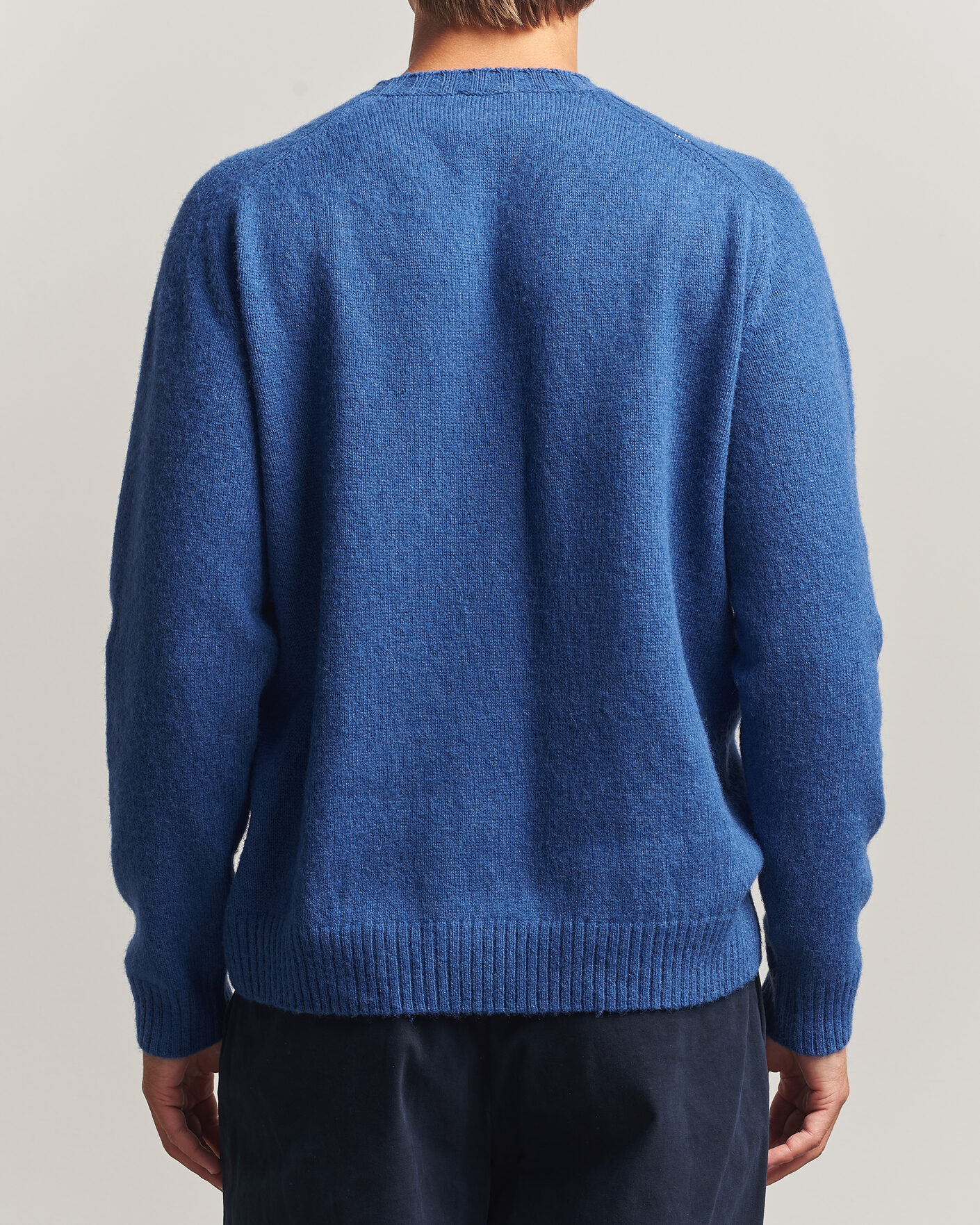 Herre | Trøjer | Morgano | Brushed Wool Crewneck High Blue