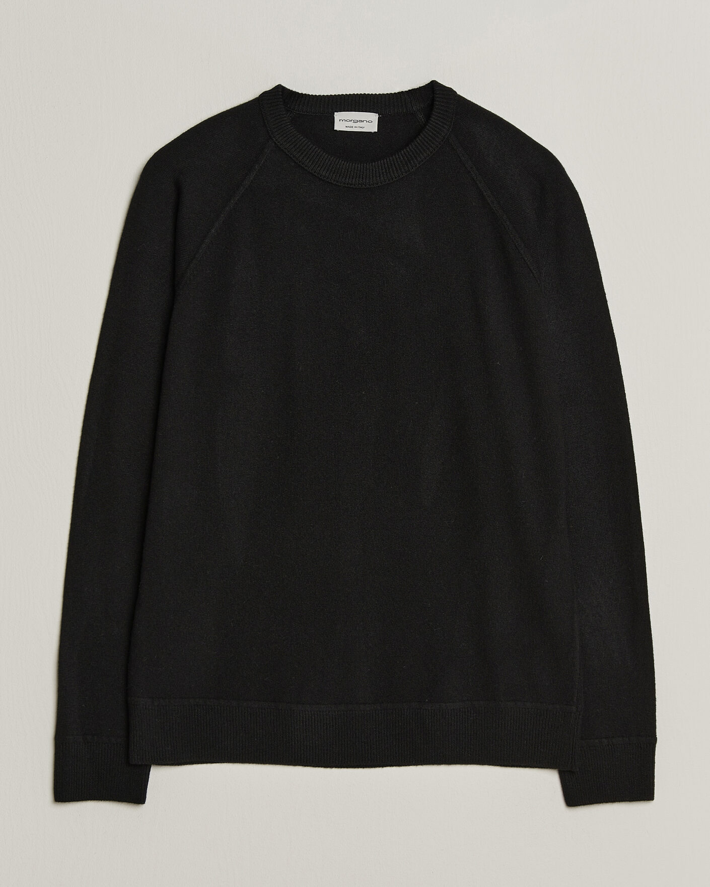 Herre | Trøjer | Morgano | Wool/Cashmere Raglan Crew Black