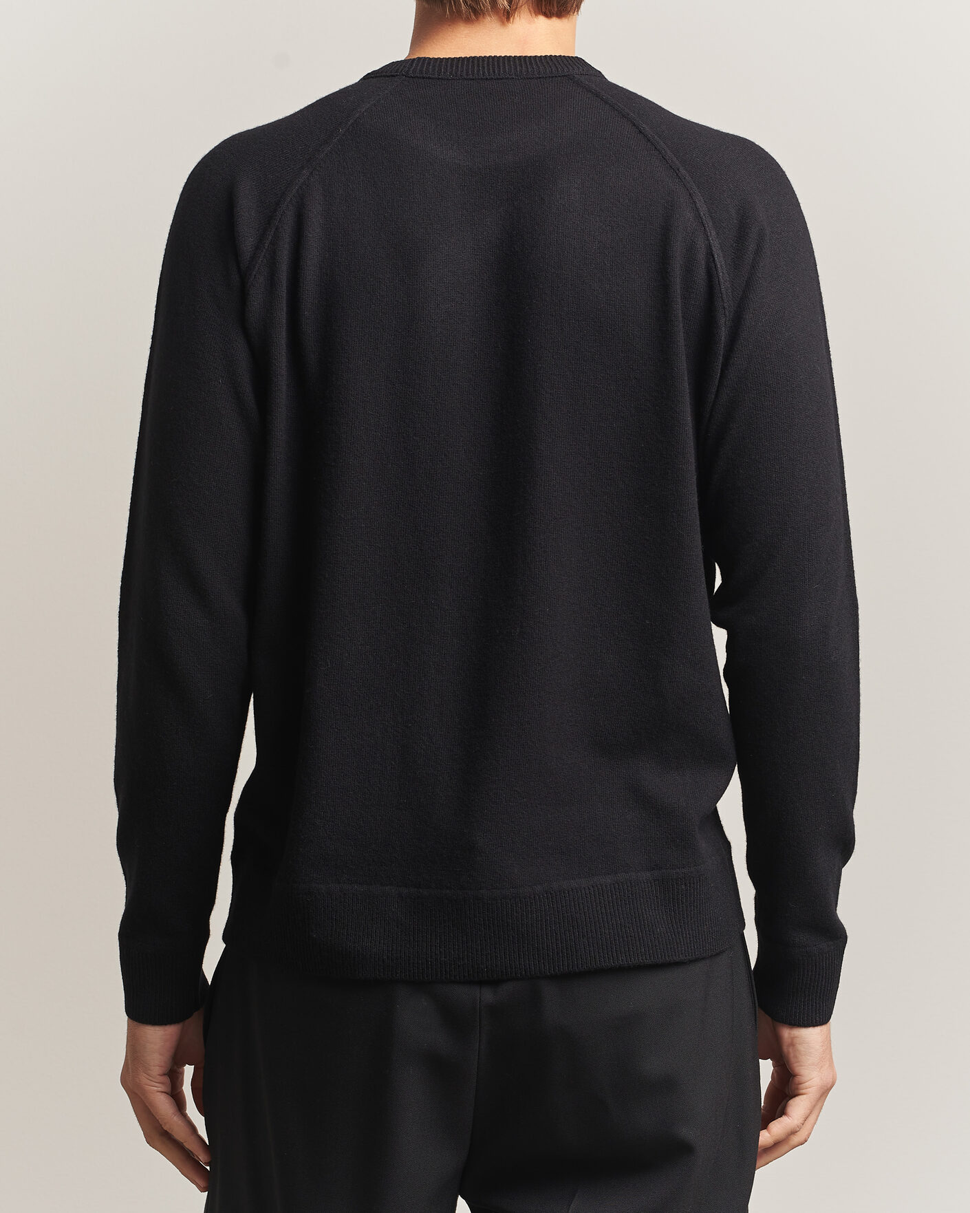 Herre | Trøjer | Morgano | Wool/Cashmere Raglan Crew Black