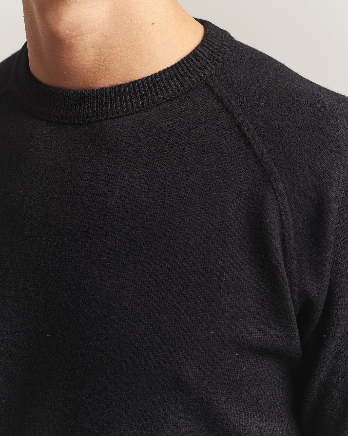 Herre | Trøjer | Morgano | Wool/Cashmere Raglan Crew Black