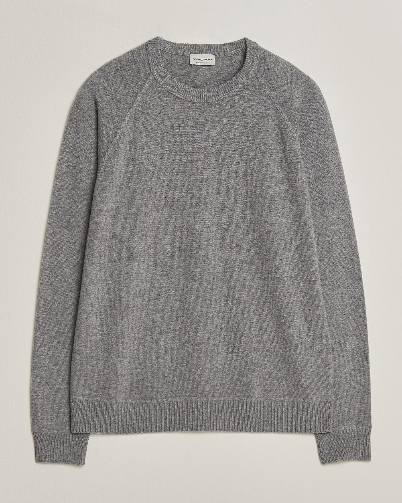 Herre | Trøjer | Morgano | Wool/Cashmere Raglan Crew Grey