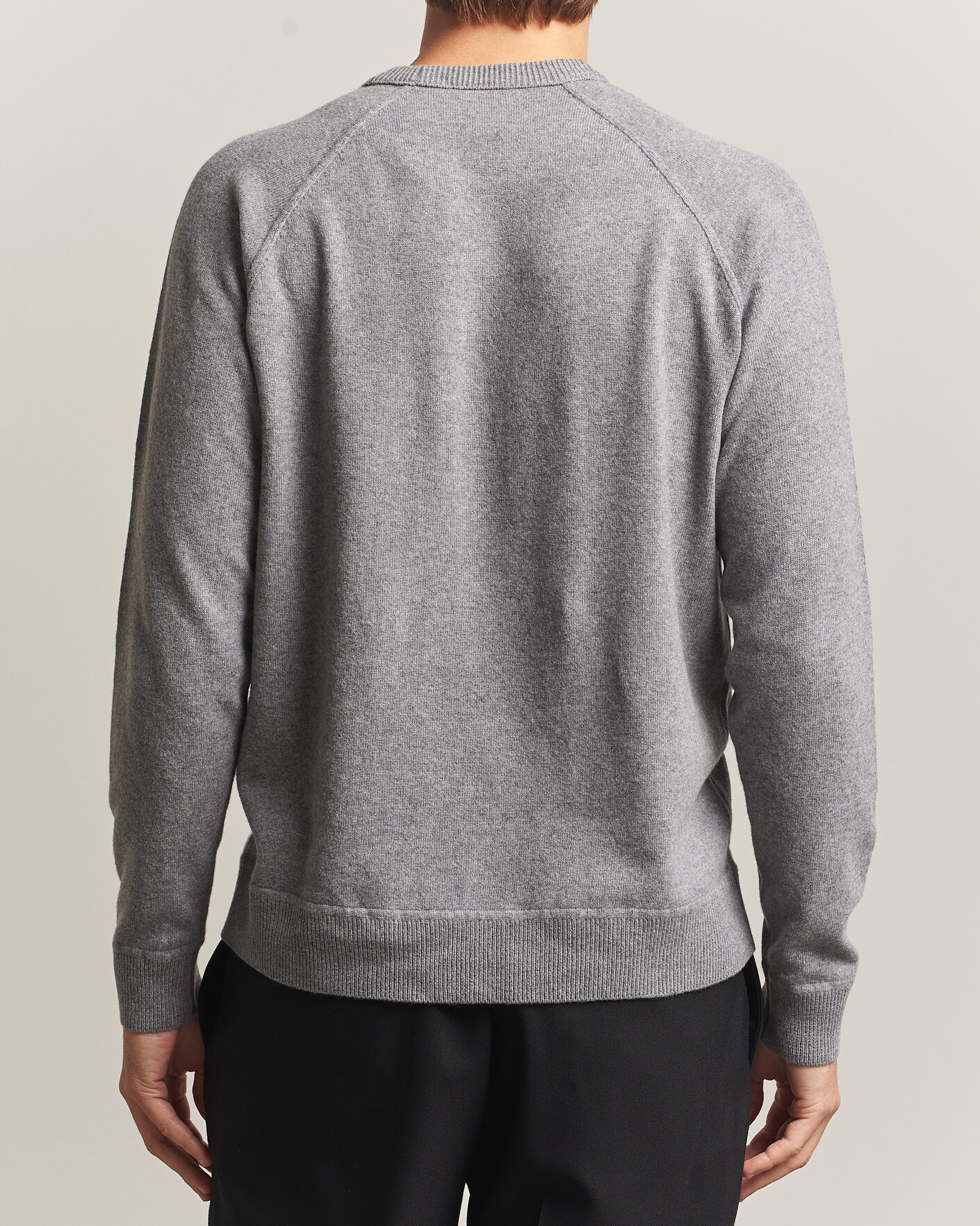 Herre | Trøjer | Morgano | Wool/Cashmere Raglan Crew Grey