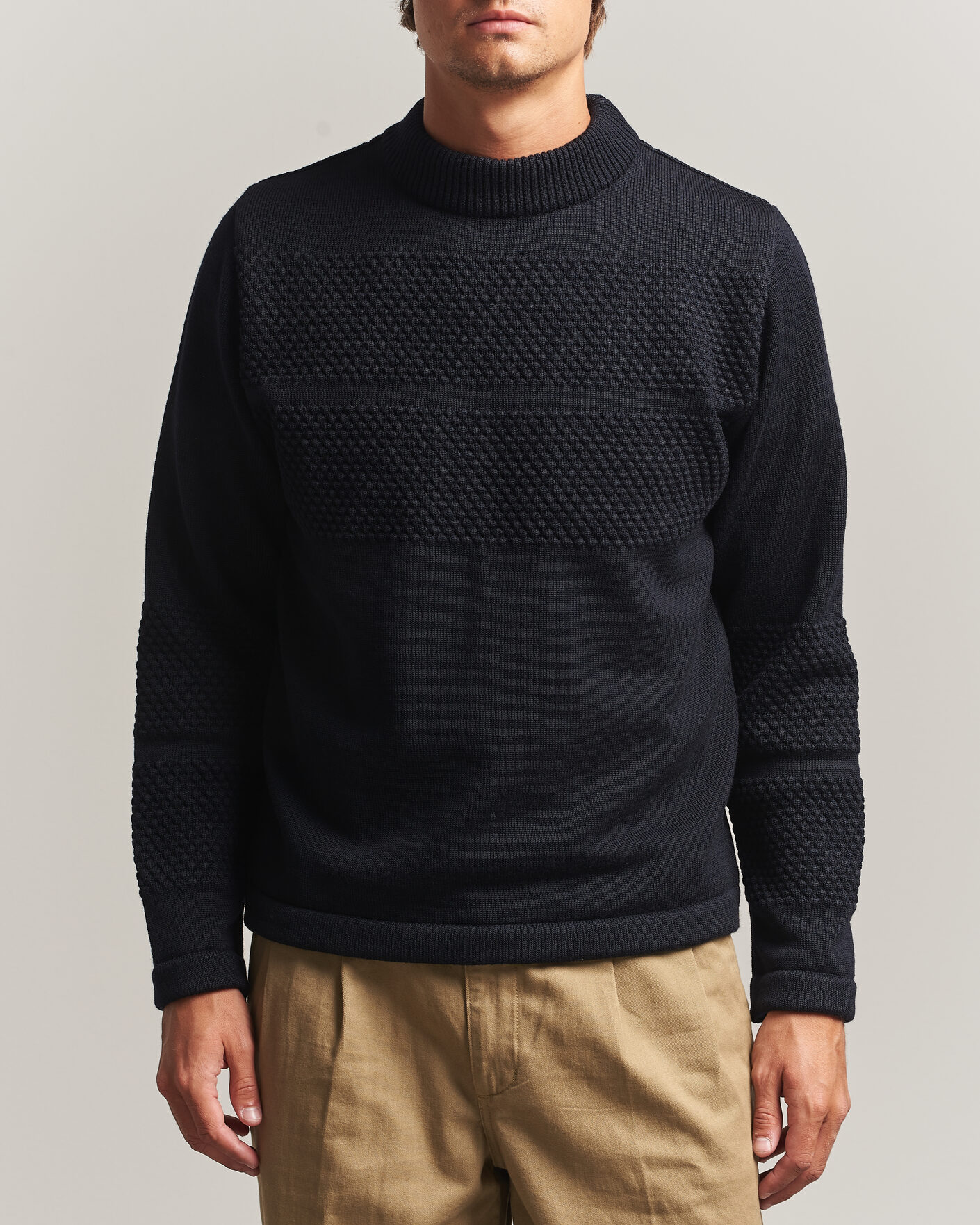 Herre | Trøjer | S.N.S. Herning | Fisherman Mock Neck Navy Blue