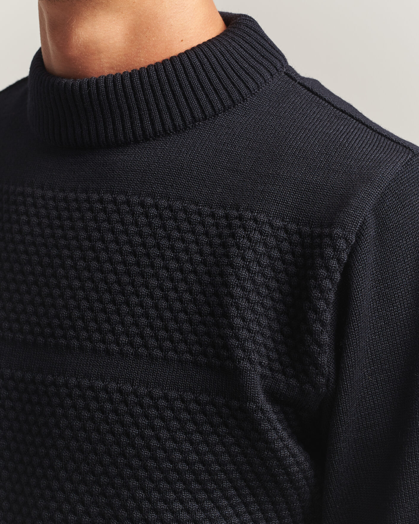 Herre | Trøjer | S.N.S. Herning | Fisherman Mock Neck Navy Blue