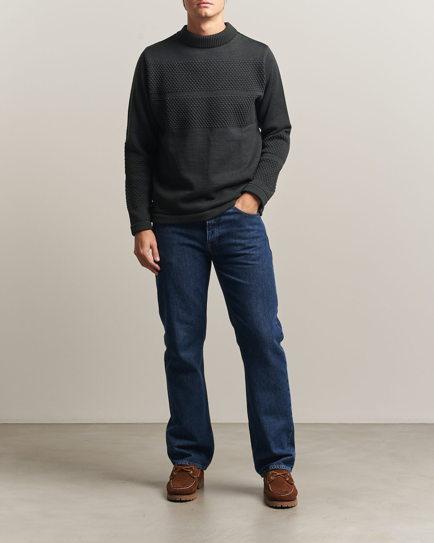 Herre | Trøjer | S.N.S. Herning | Fisherman Mock Neck Terrain Green