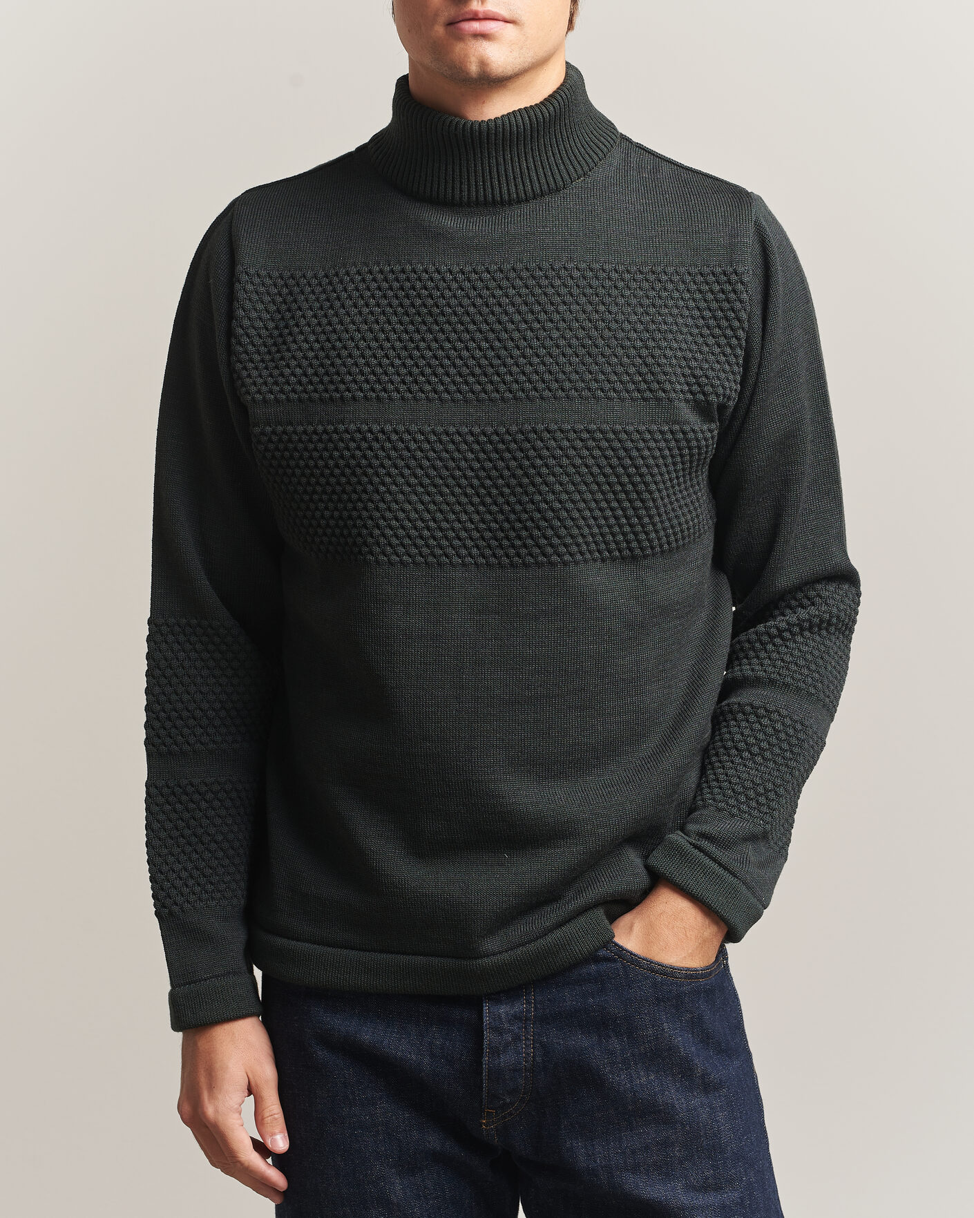 Herre | Trøjer | S.N.S. Herning | Fisherman High Neck Terrain Green