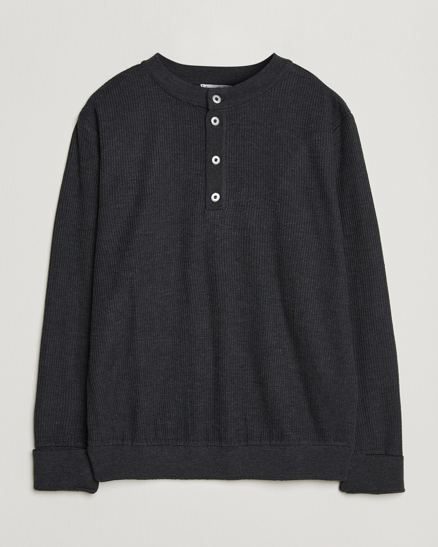 Herre | Trøjer | S.N.S. Herning | Stamina Rib Henley Magnetite Black