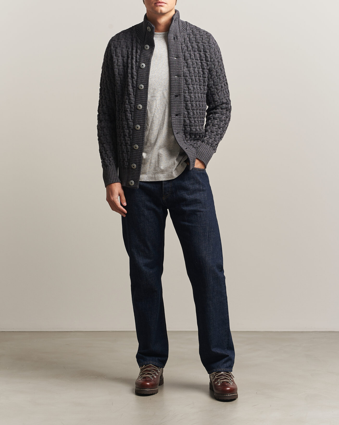 Herre | Trøjer | S.N.S. Herning | Stark Cardigan Gneiss Grey