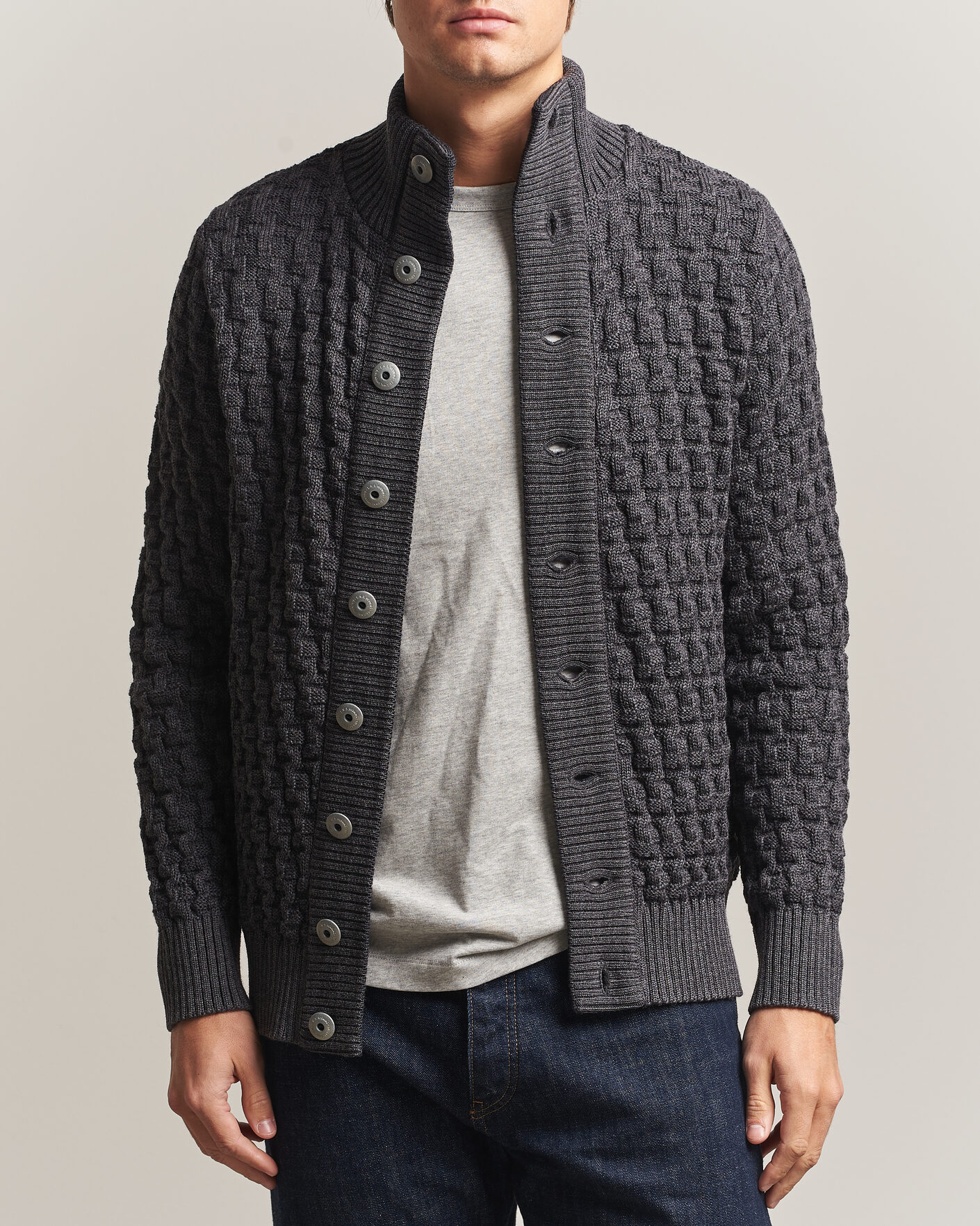 Herre | Trøjer | S.N.S. Herning | Stark Cardigan Gneiss Grey