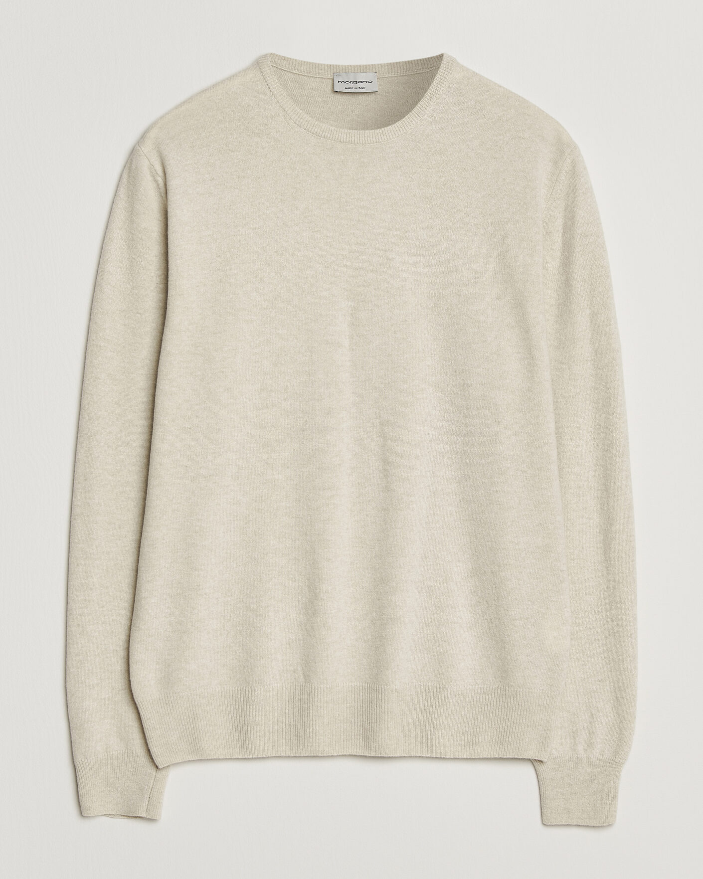 Herre | Trøjer | Morgano | Wool/Cashmere Crewneck Beige 