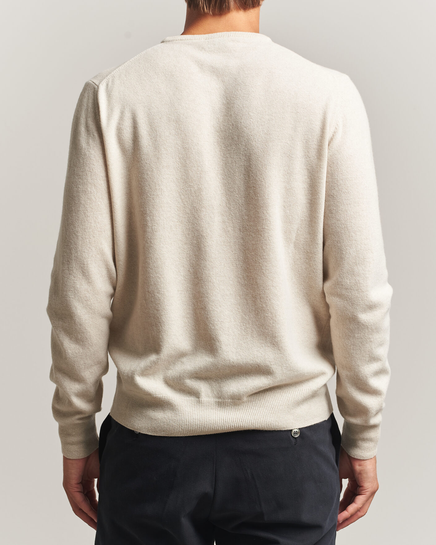 Herre | Trøjer | Morgano | Wool/Cashmere Crewneck Beige 