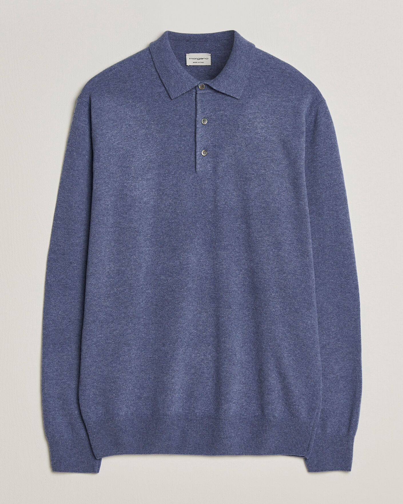 Herre | Trøjer | Morgano | Wool/Cashmere Polo Mid Blue