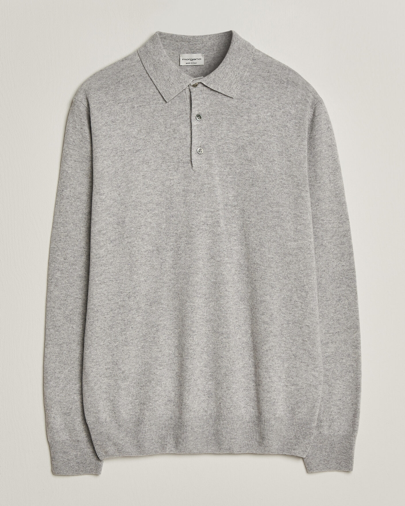 Herre | Trøjer | Morgano | Wool/Cashmere Polo Mid Grey