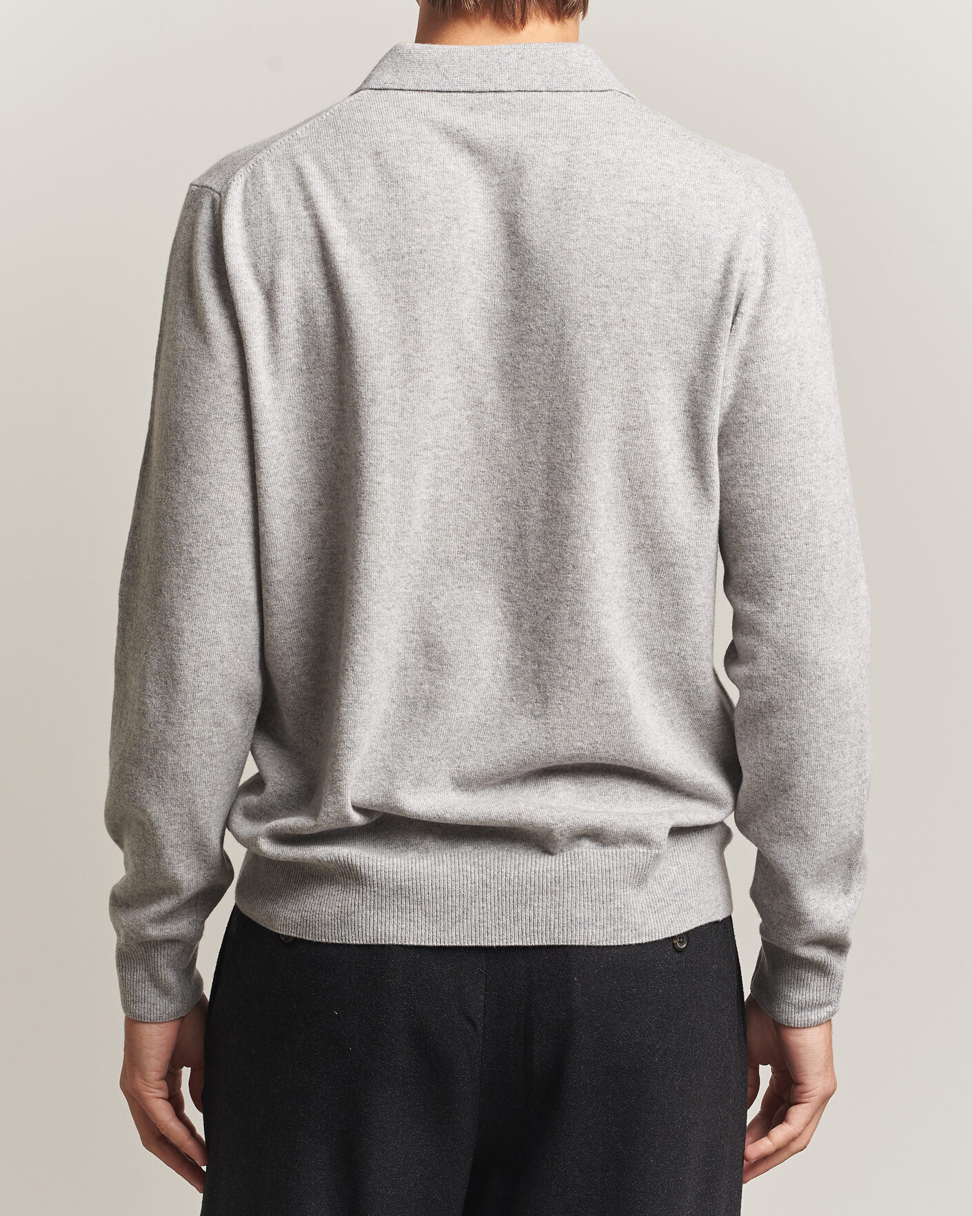 Herre | Trøjer | Morgano | Wool/Cashmere Polo Mid Grey
