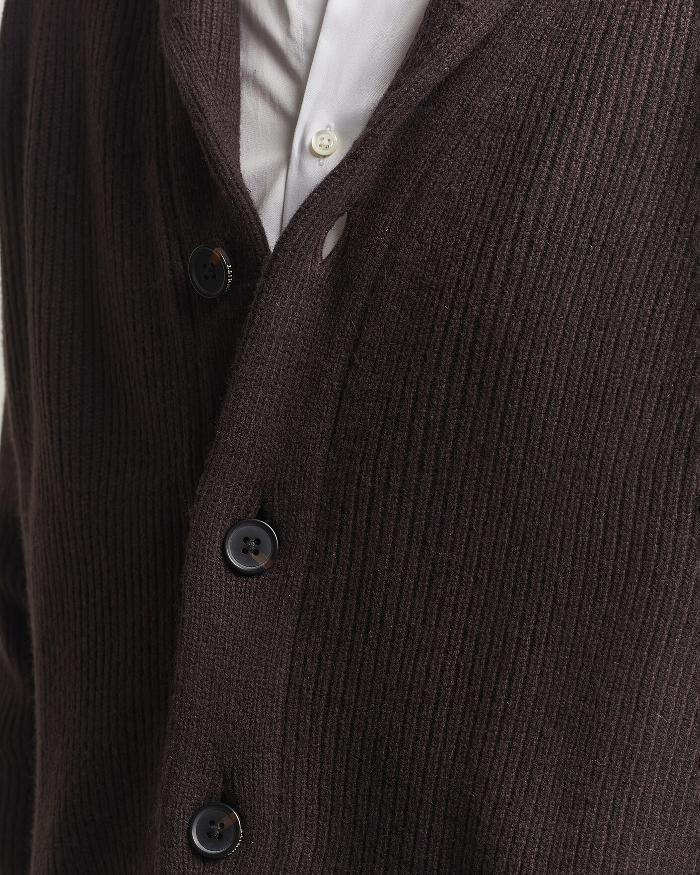 Herre | Trøjer | Charles Tyrwhitt | Chunky Merino Shawl Neck Cardigan Chocolate