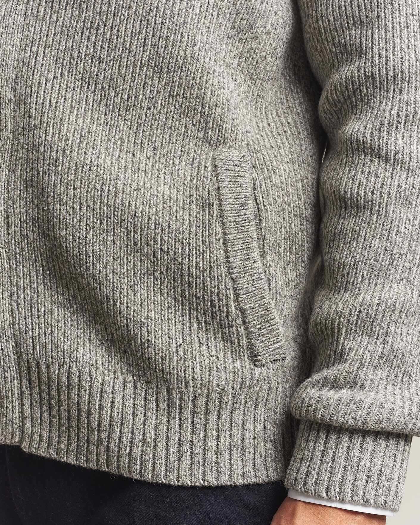 Herre | Trøjer | Charles Tyrwhitt | Chunky Merino Shawl Neck Cardigan Grey