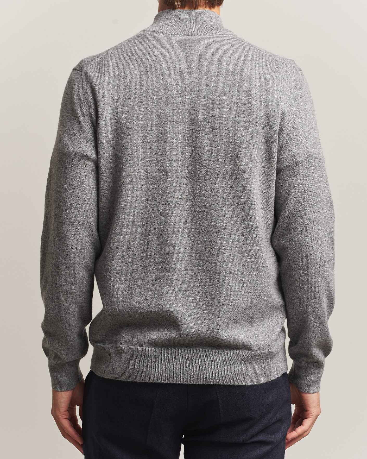 Herre | Trøjer | Charles Tyrwhitt | Pure Cashmere Zip Neck Jumper Grey