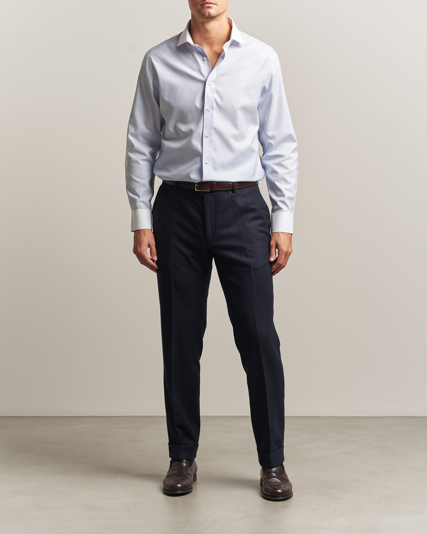 Herre | Skjorter | Charles Tyrwhitt | Slim Fit Non Iron Plain Winchester Shirt Light Blue