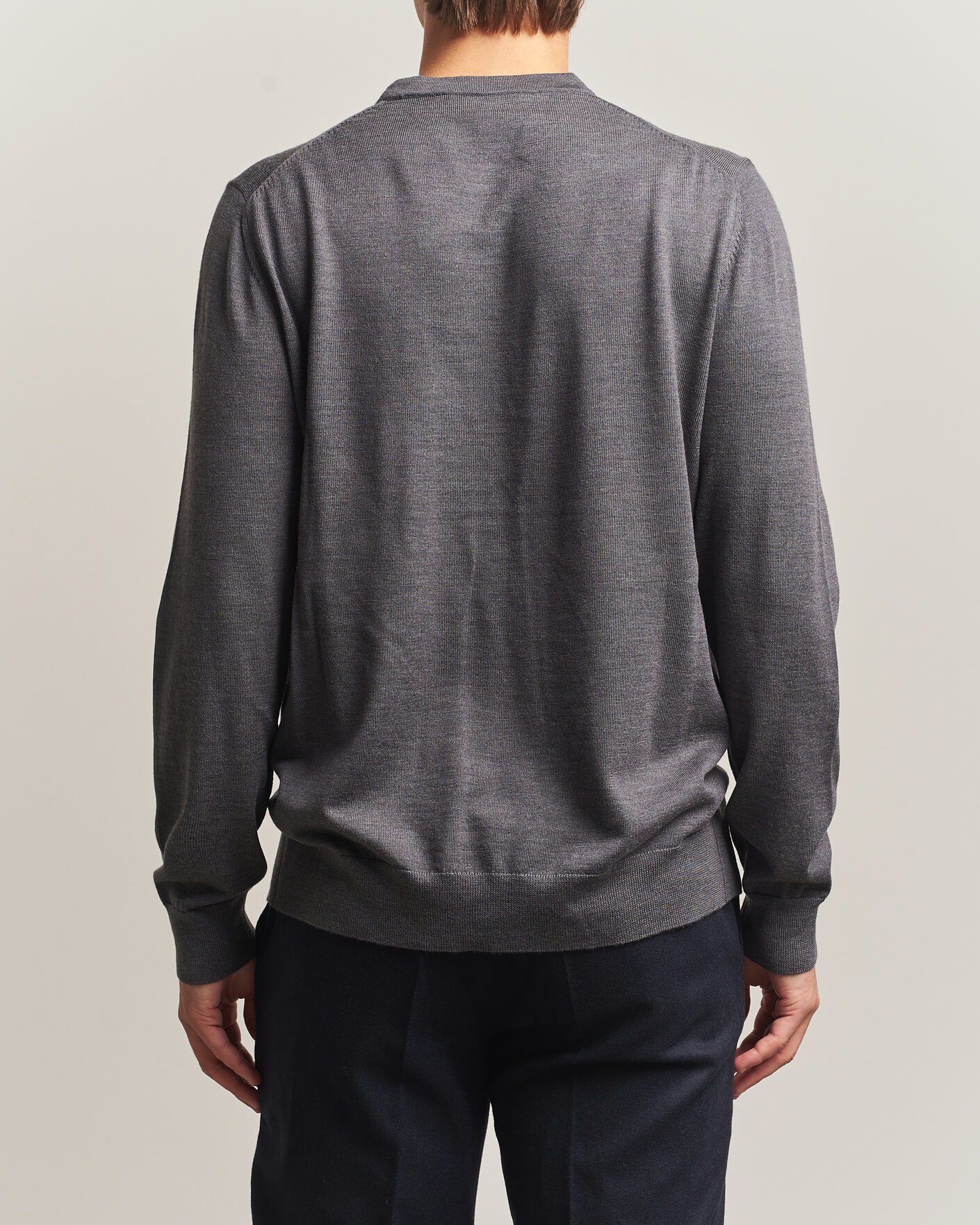 Herre | Trøjer | Charles Tyrwhitt | Pure Merino Crew Neck Jumper Grey