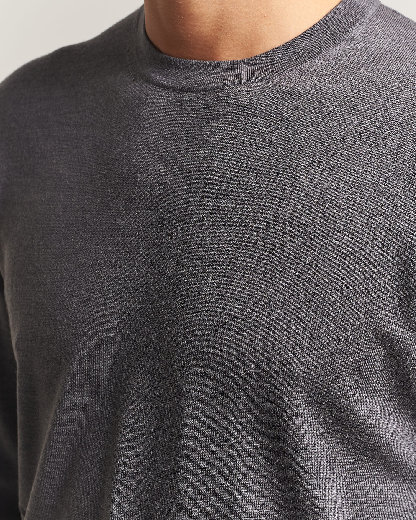 Herre | Trøjer | Charles Tyrwhitt | Pure Merino Crew Neck Jumper Grey