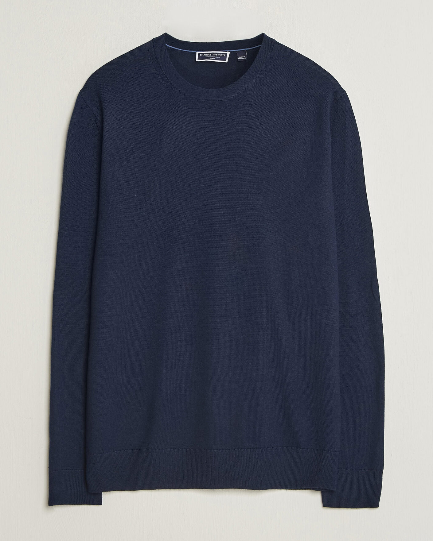 Herre | Trøjer | Charles Tyrwhitt | Pure Merino Crew Neck Jumper Navy