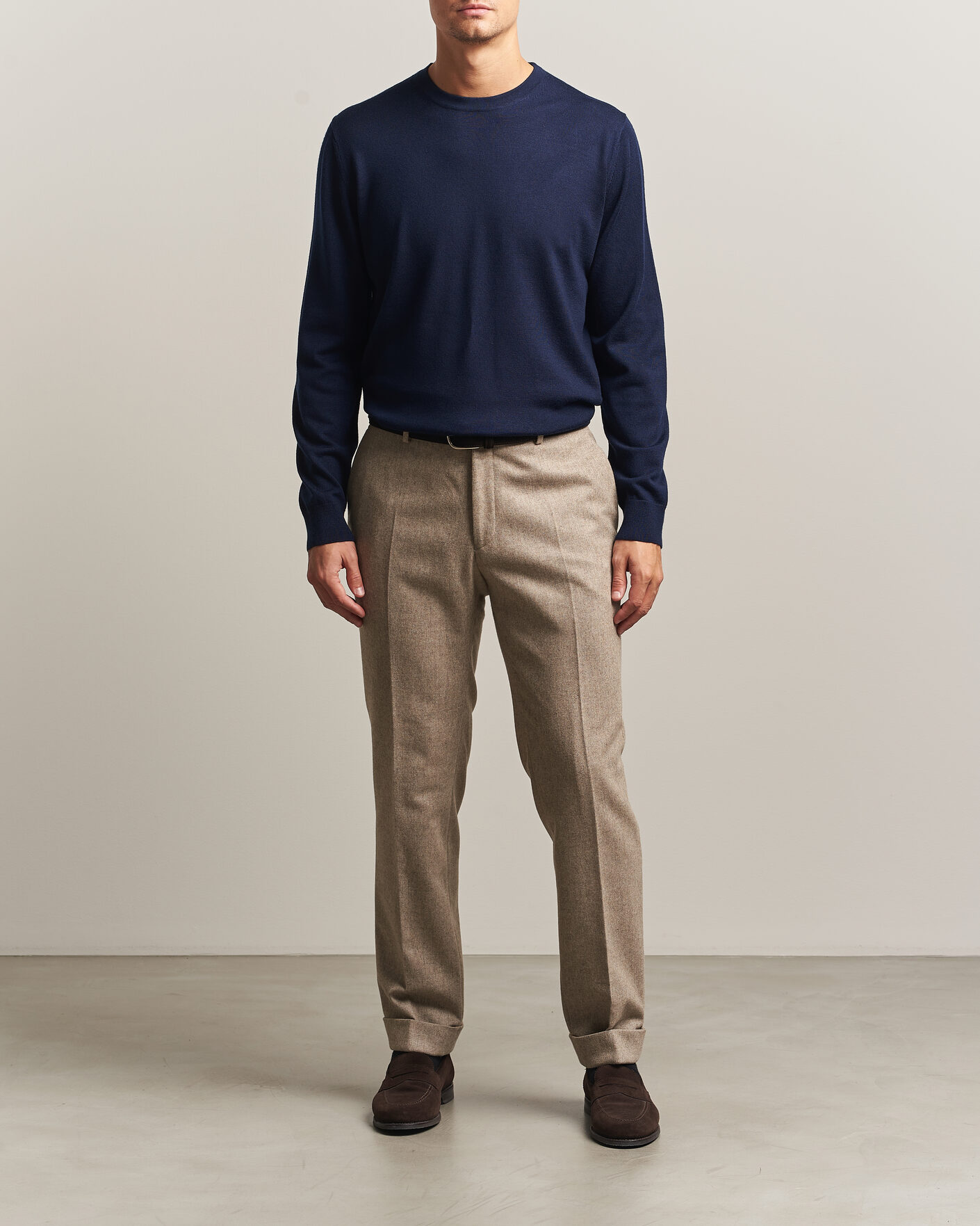 Herre | Trøjer | Charles Tyrwhitt | Pure Merino Crew Neck Jumper Navy