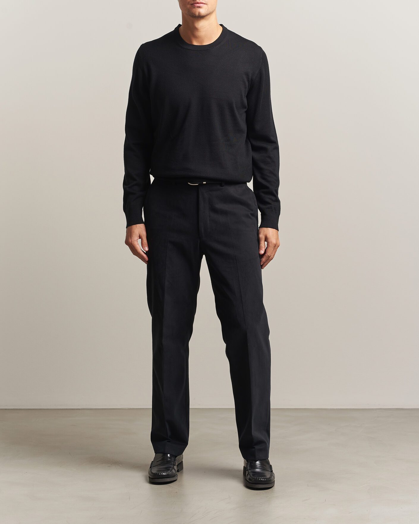 Herre | Trøjer | Charles Tyrwhitt | Pure Merino Crew Neck Jumper Black