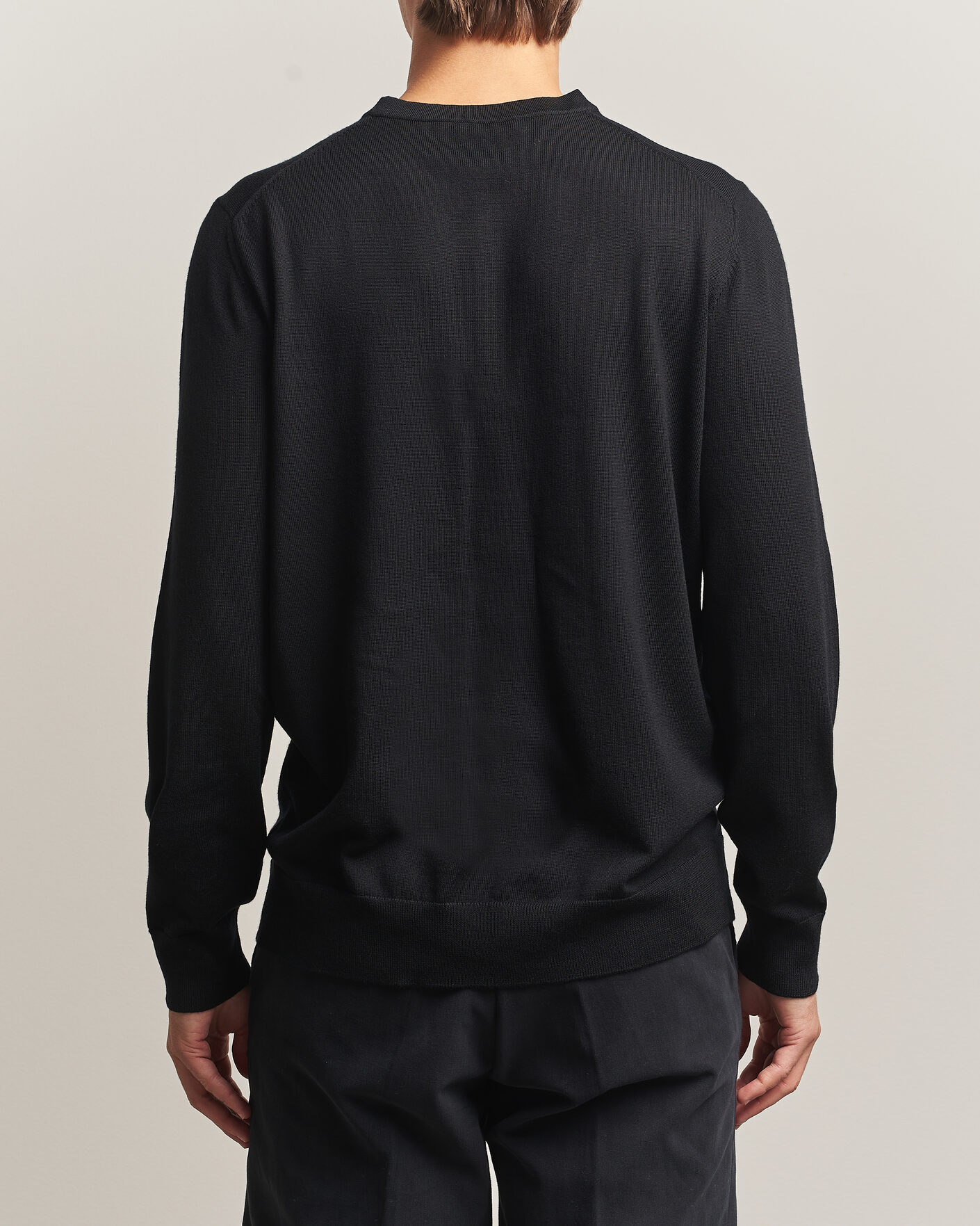 Herre | Trøjer | Charles Tyrwhitt | Pure Merino Crew Neck Jumper Black