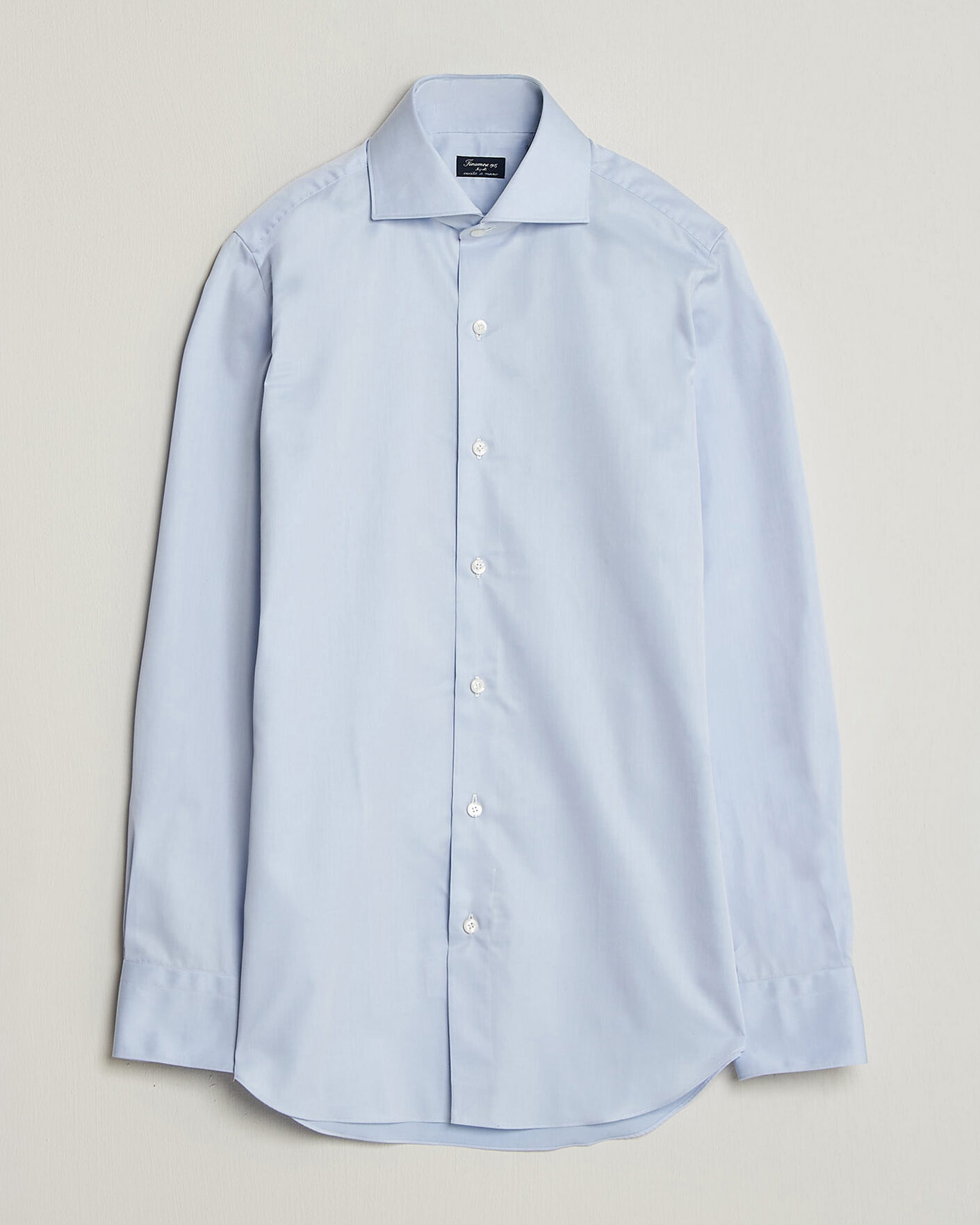 Herre | Skjorter | Finamore Napoli | Milano Slim Traveller Cotton Shirt Light Blue
