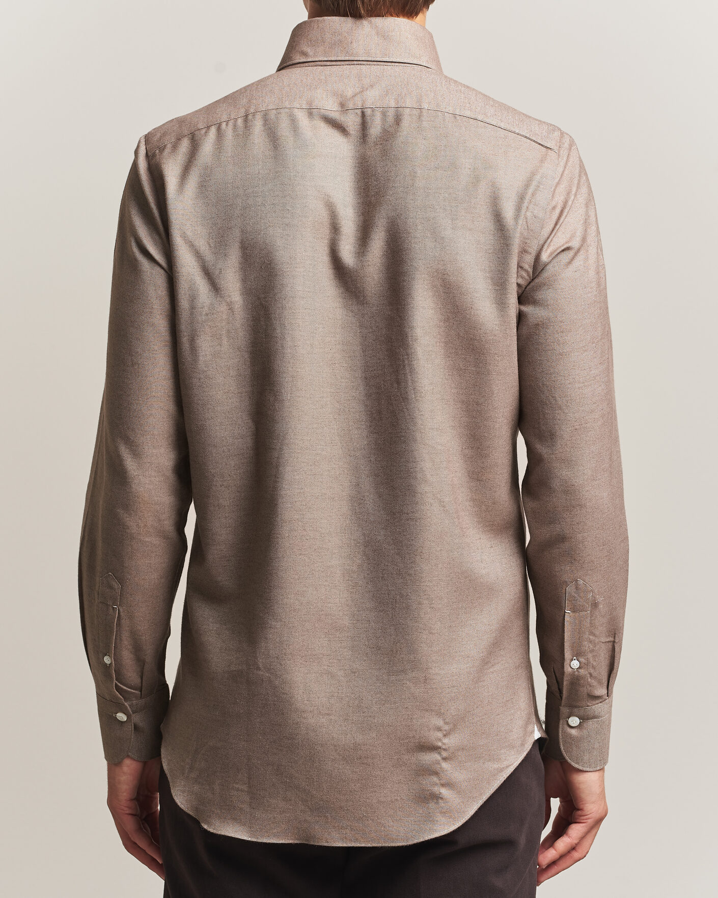 Herre | Skjorter | Finamore Napoli | Milano Slim Cashmere BD Shirt Brown