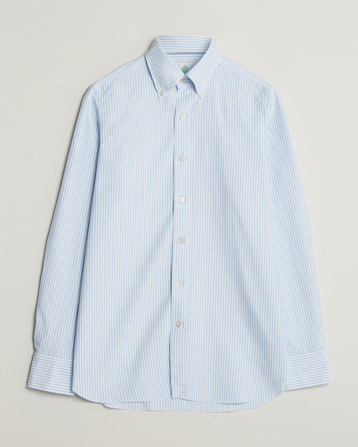 Herre | Skjorter | Finamore Napoli | Gaeta Oxford Button Down Shirt Light Blue Stripe