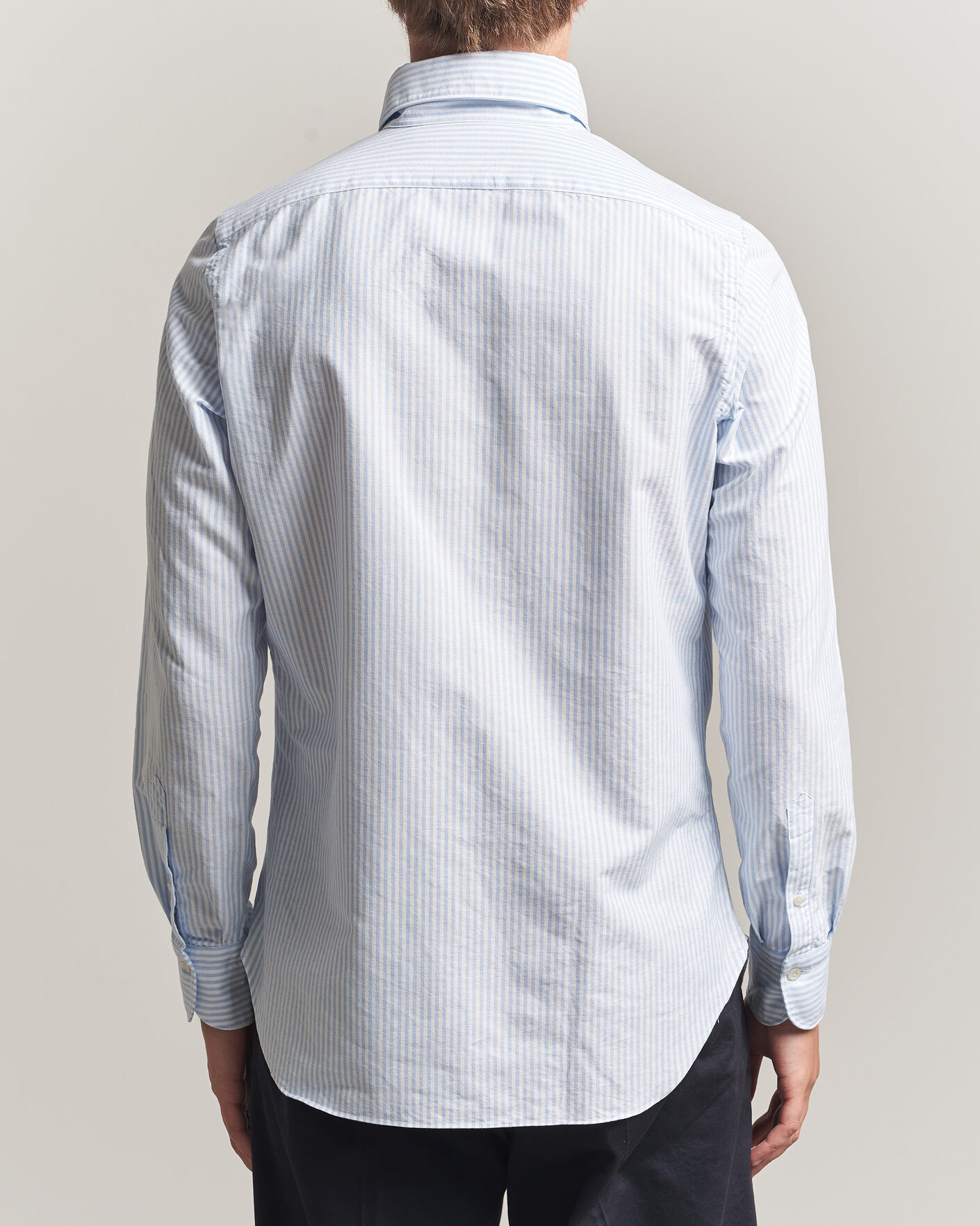Herre | Skjorter | Finamore Napoli | Gaeta Oxford Button Down Shirt Light Blue Stripe