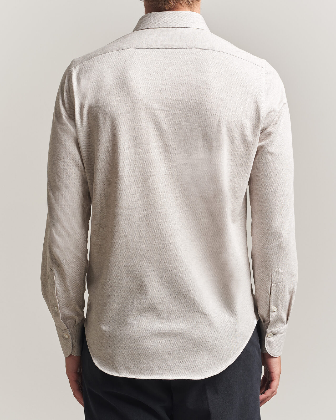 Herre | Skjorter | Finamore Napoli | Cotton/Cashmere Jersey Shirt Beige