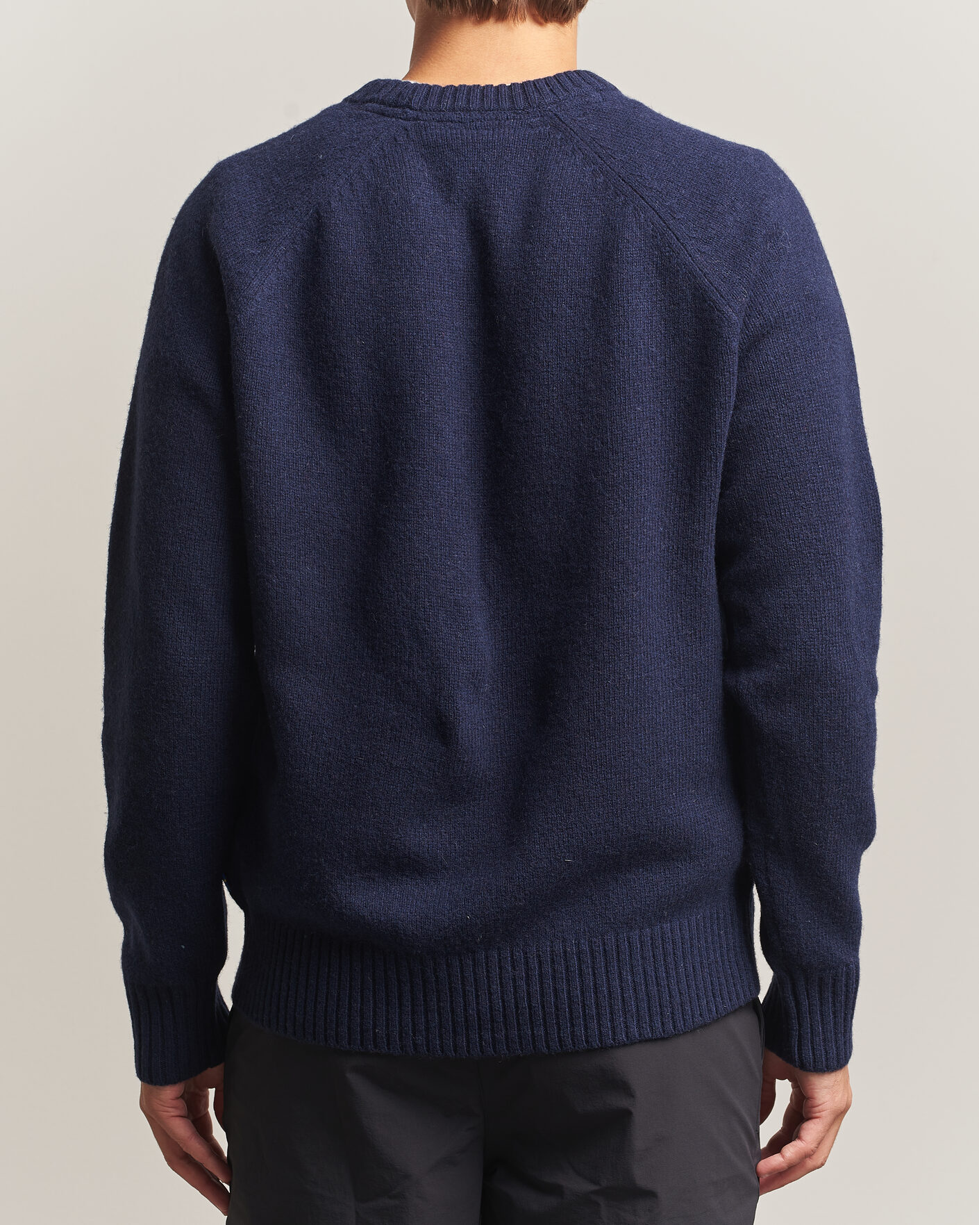 Herre | Trøjer | Fjällräven | Logo Knit Wool Sweater Dark Navy