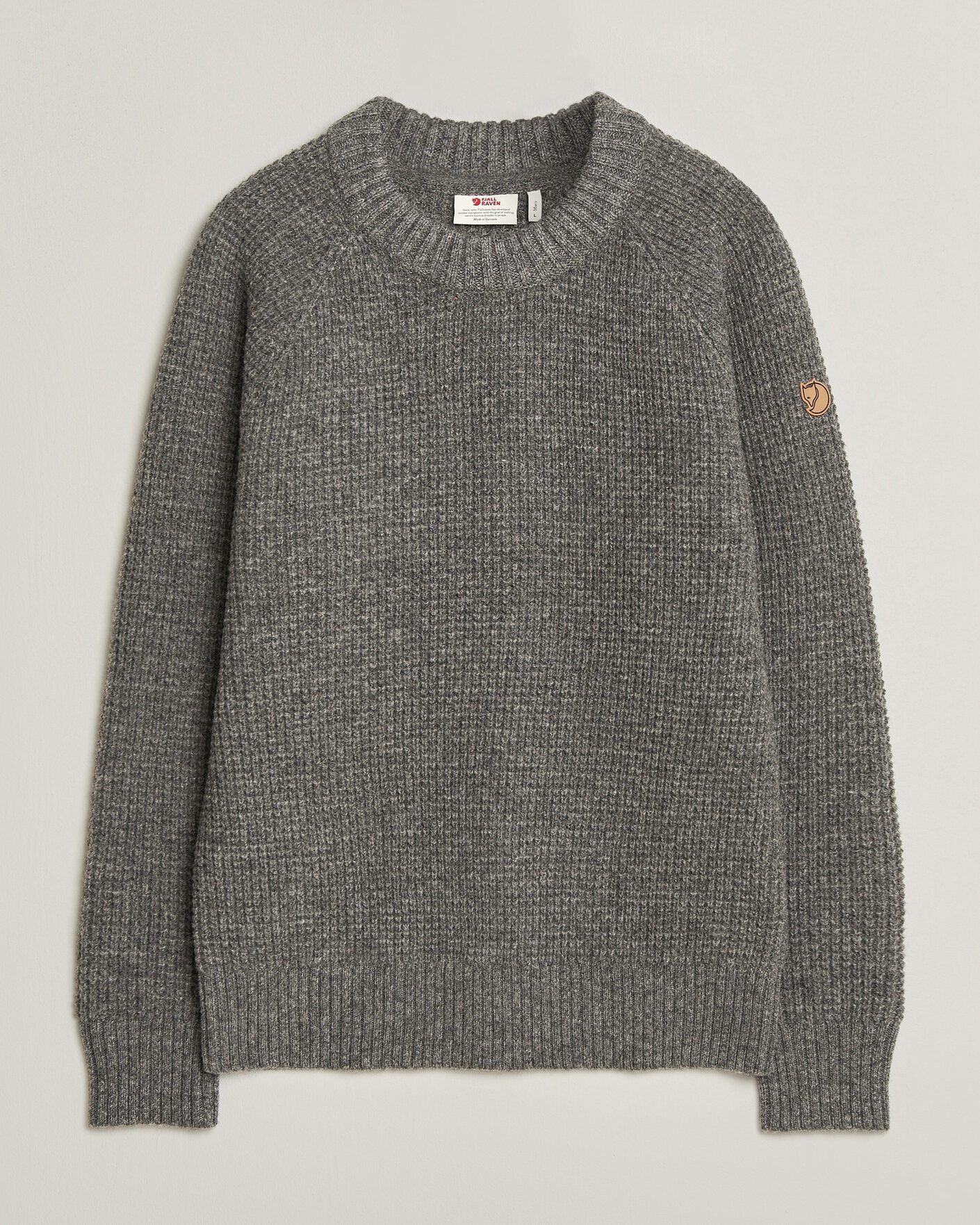 Herre | Trøjer | Fjällräven | Övik Wool Waffle Knit Grey Melange