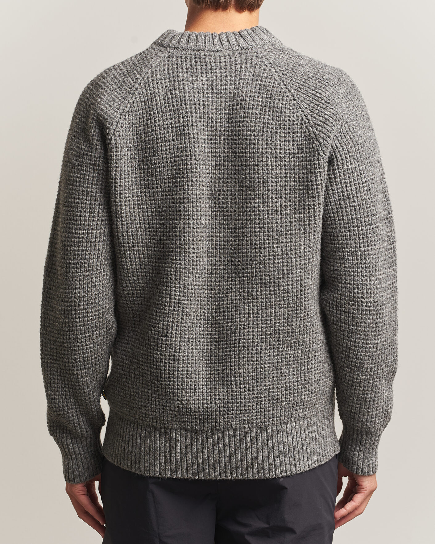 Herre | Trøjer | Fjällräven | Övik Wool Waffle Knit Grey Melange