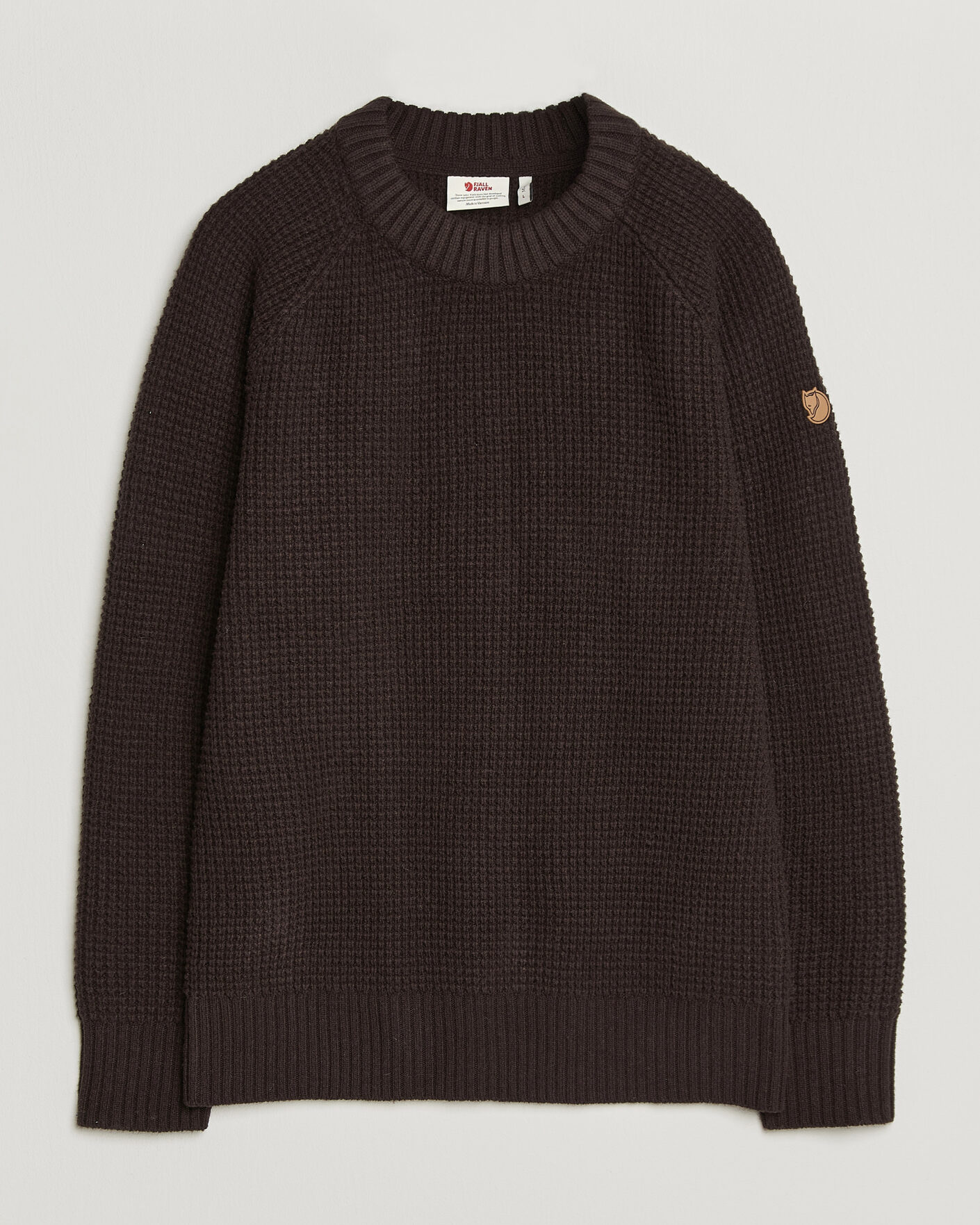 Herre | Trøjer | Fjällräven | Övik Wool Waffle Knit Black Oak