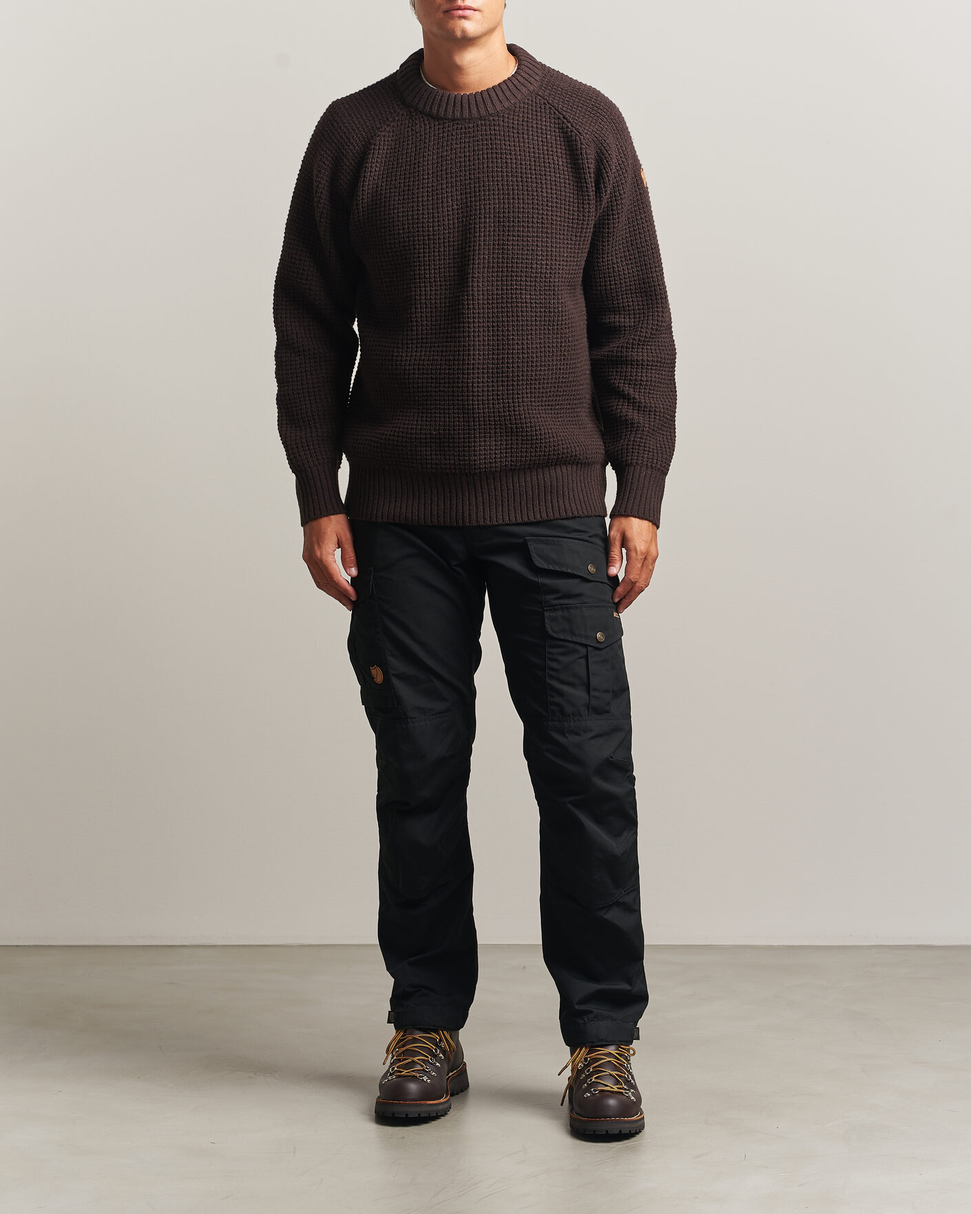 Herre | Trøjer | Fjällräven | Övik Wool Waffle Knit Black Oak