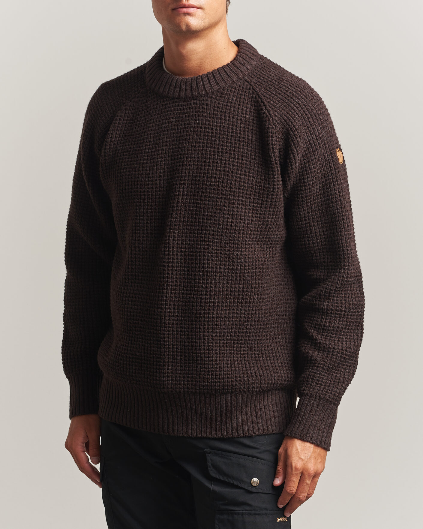 Herre | Trøjer | Fjällräven | Övik Wool Waffle Knit Black Oak